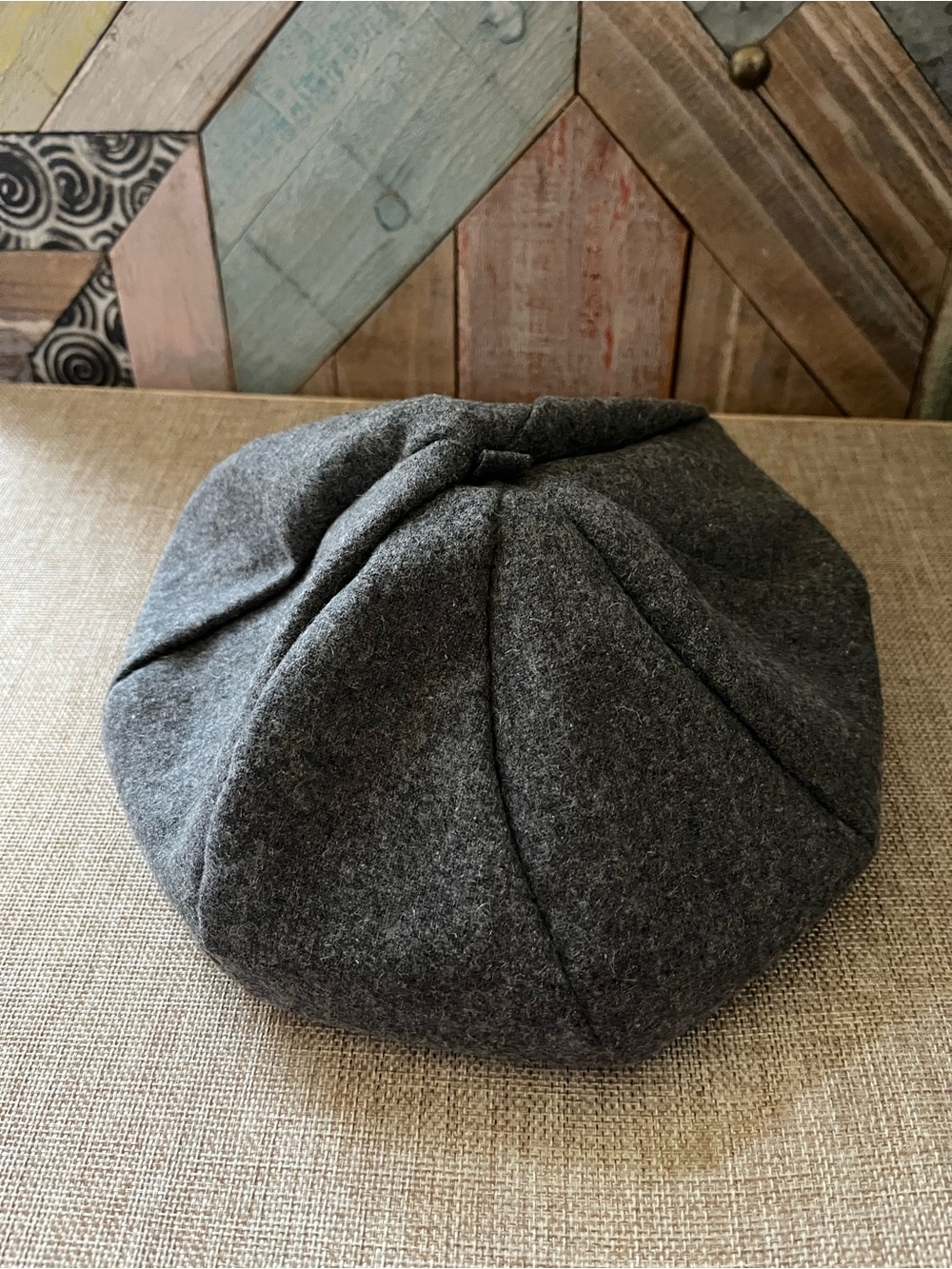 Classic Gray Wool Newsboy Cap for women